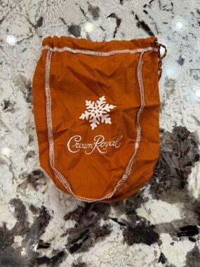 Crown Royal Holiday Drawstring Bag with White Logo
